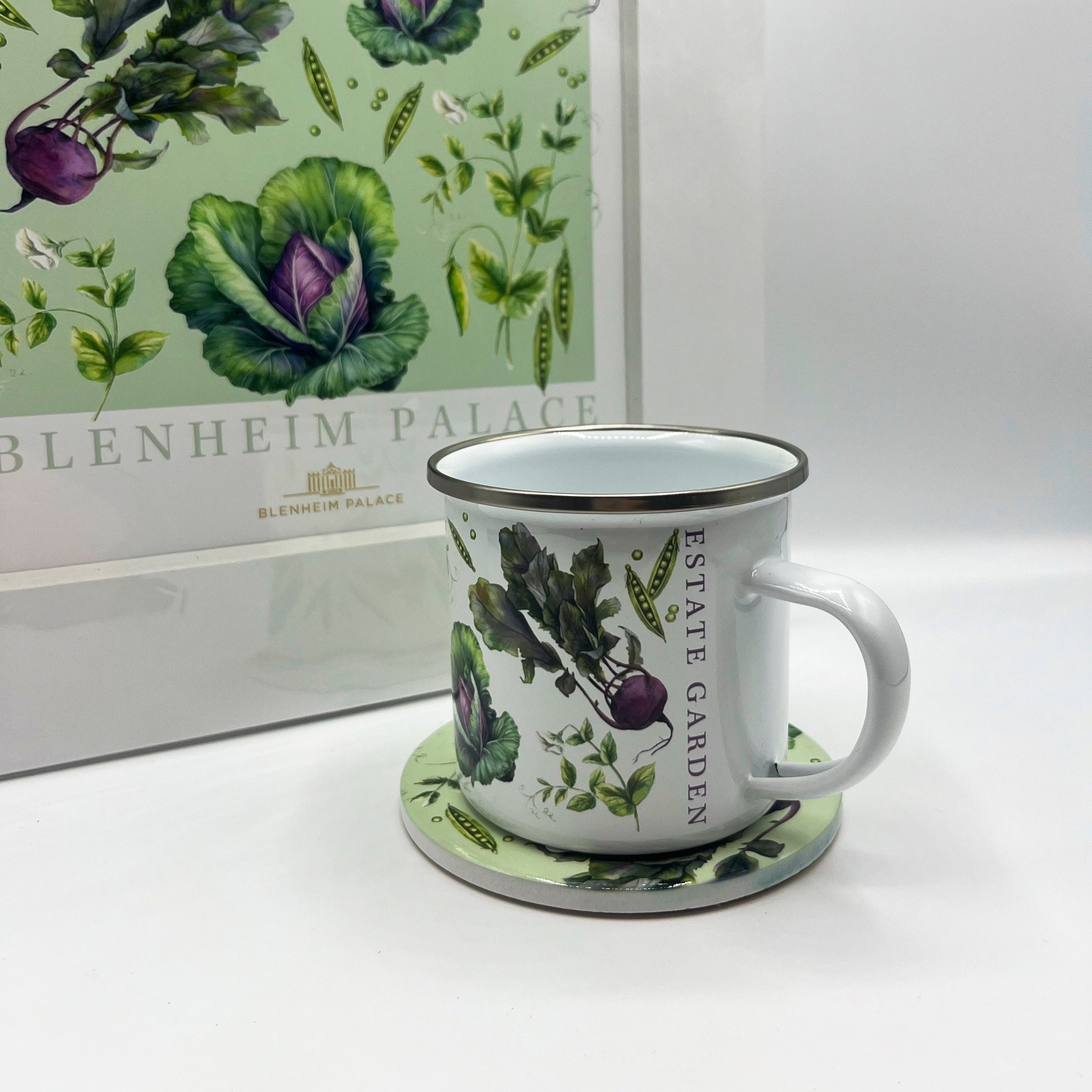 Cabbage Print Enamel Mug