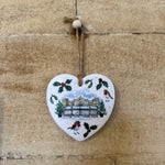 Load image into Gallery viewer, Holly &amp; Robin Palace Christmas Heart Decoration
