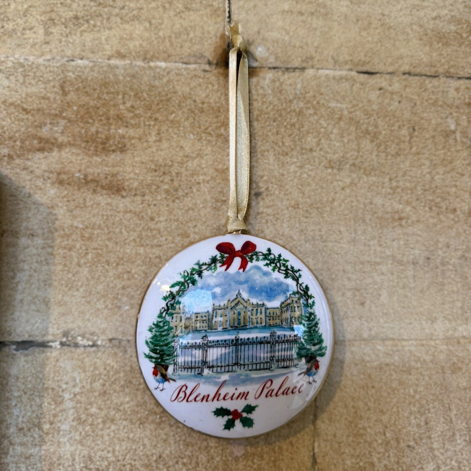 Holly & Robin Tin Decoration